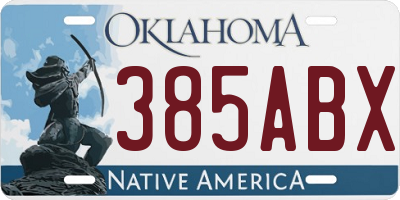 OK license plate 385ABX