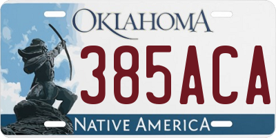 OK license plate 385ACA