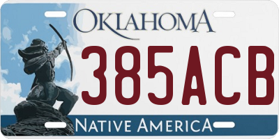 OK license plate 385ACB