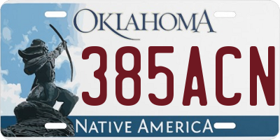 OK license plate 385ACN