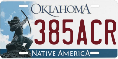 OK license plate 385ACR