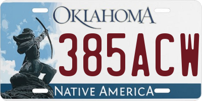 OK license plate 385ACW
