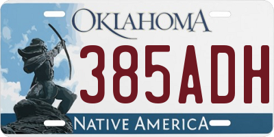OK license plate 385ADH