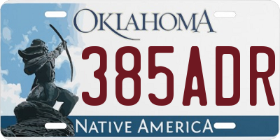 OK license plate 385ADR