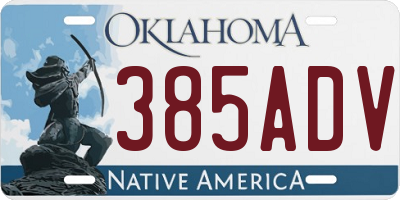OK license plate 385ADV