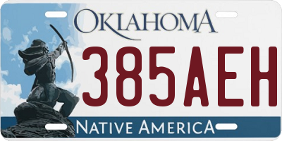 OK license plate 385AEH