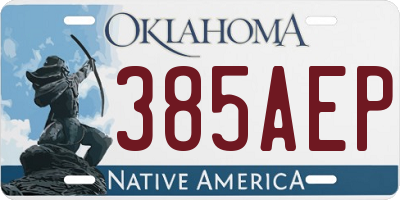 OK license plate 385AEP