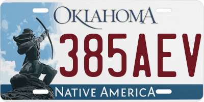OK license plate 385AEV