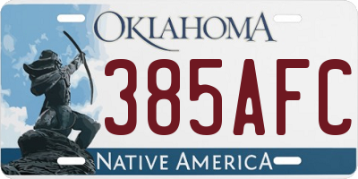 OK license plate 385AFC