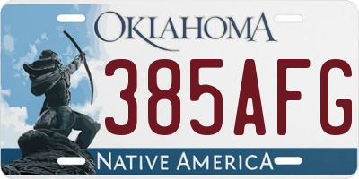 OK license plate 385AFG