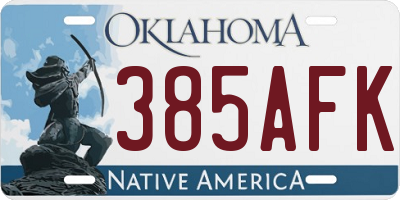 OK license plate 385AFK