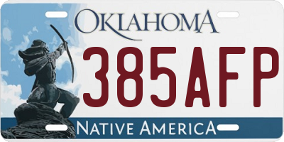 OK license plate 385AFP
