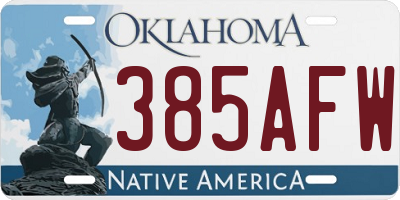 OK license plate 385AFW