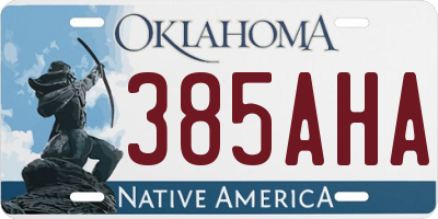 OK license plate 385AHA