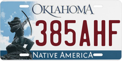 OK license plate 385AHF