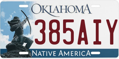 OK license plate 385AIY