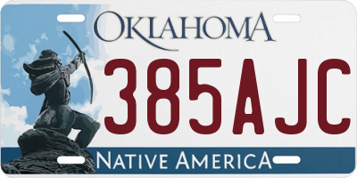 OK license plate 385AJC