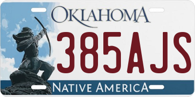 OK license plate 385AJS