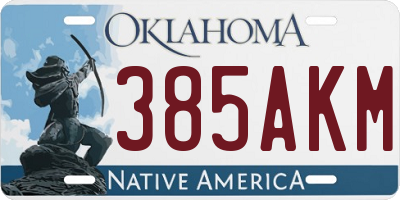 OK license plate 385AKM