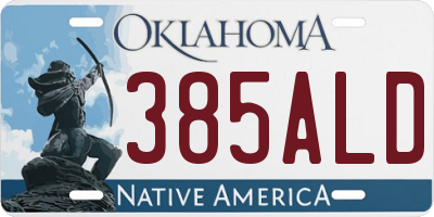 OK license plate 385ALD