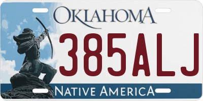 OK license plate 385ALJ