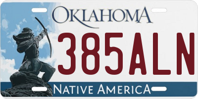 OK license plate 385ALN