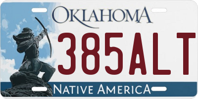 OK license plate 385ALT