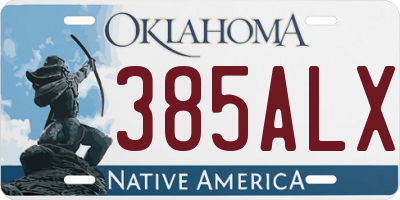 OK license plate 385ALX