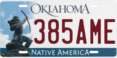 OK license plate 385AME