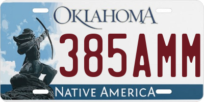 OK license plate 385AMM