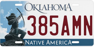OK license plate 385AMN