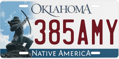 OK license plate 385AMY