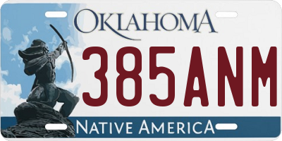 OK license plate 385ANM