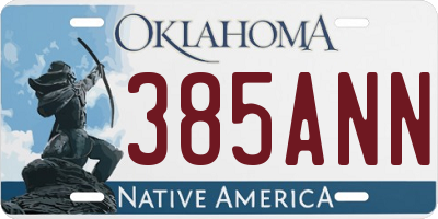 OK license plate 385ANN