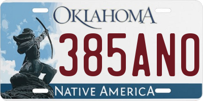 OK license plate 385ANO