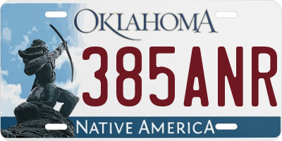 OK license plate 385ANR