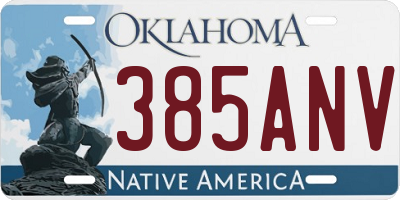 OK license plate 385ANV