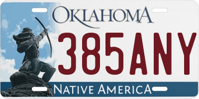 OK license plate 385ANY