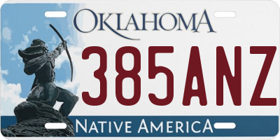 OK license plate 385ANZ