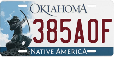 OK license plate 385AOF