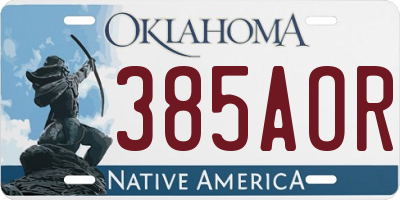 OK license plate 385AOR