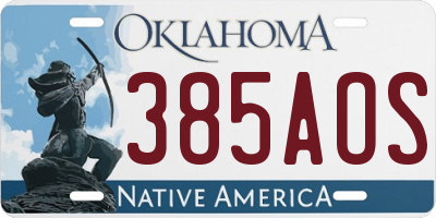 OK license plate 385AOS