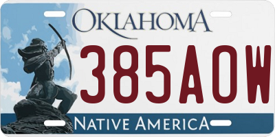 OK license plate 385AOW