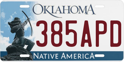 OK license plate 385APD