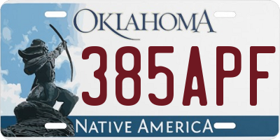 OK license plate 385APF