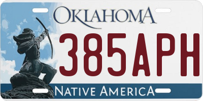OK license plate 385APH