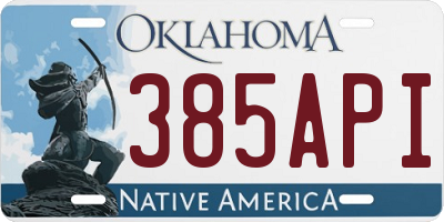 OK license plate 385API