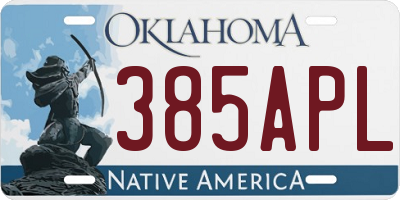 OK license plate 385APL