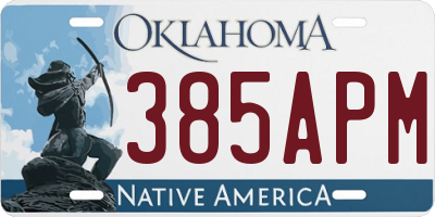 OK license plate 385APM