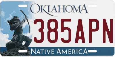 OK license plate 385APN